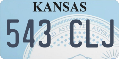 KS license plate 543CLJ