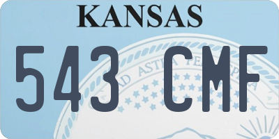 KS license plate 543CMF