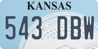 KS license plate 543DBW
