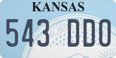KS license plate 543DDO