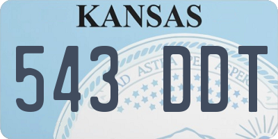 KS license plate 543DDT