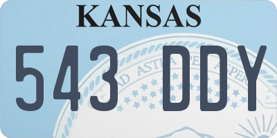 KS license plate 543DDY