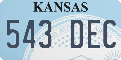 KS license plate 543DEC