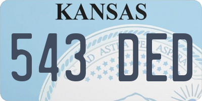 KS license plate 543DED