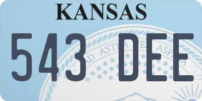 KS license plate 543DEE