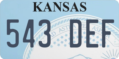 KS license plate 543DEF
