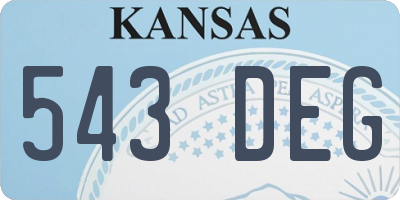KS license plate 543DEG