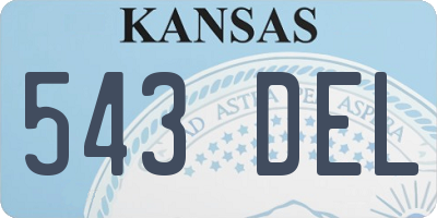 KS license plate 543DEL