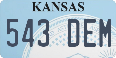 KS license plate 543DEM