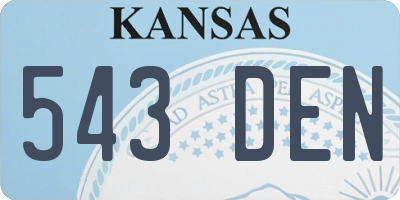 KS license plate 543DEN