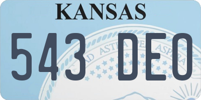 KS license plate 543DEO