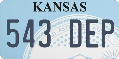 KS license plate 543DEP