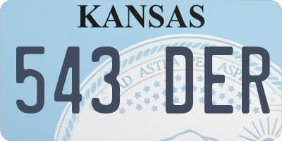KS license plate 543DER
