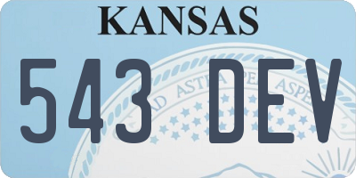 KS license plate 543DEV