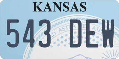 KS license plate 543DEW
