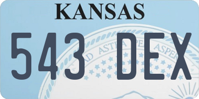 KS license plate 543DEX