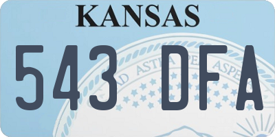 KS license plate 543DFA