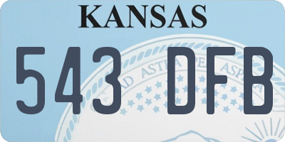 KS license plate 543DFB