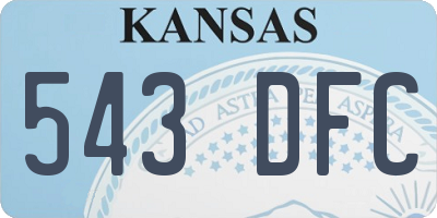 KS license plate 543DFC