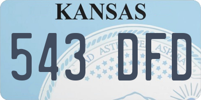 KS license plate 543DFD