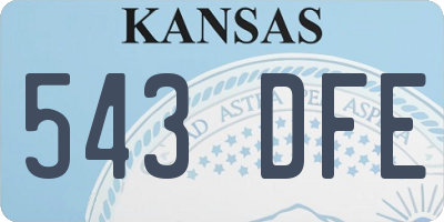 KS license plate 543DFE