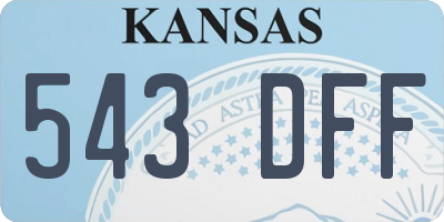 KS license plate 543DFF