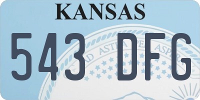 KS license plate 543DFG