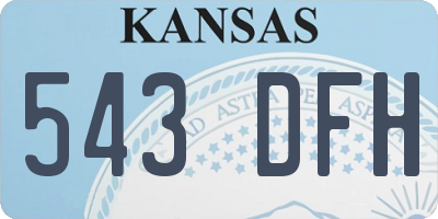 KS license plate 543DFH