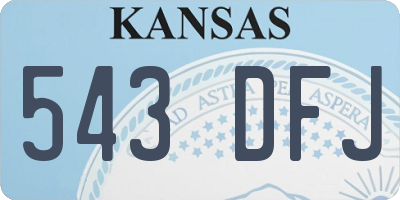 KS license plate 543DFJ
