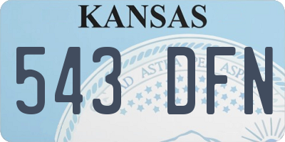 KS license plate 543DFN