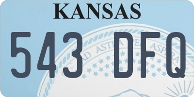 KS license plate 543DFQ