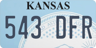 KS license plate 543DFR