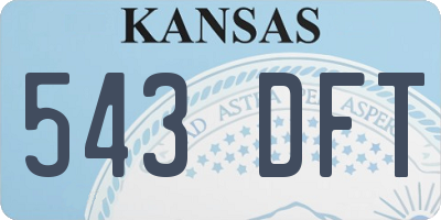 KS license plate 543DFT