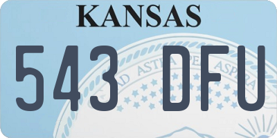 KS license plate 543DFU