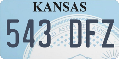 KS license plate 543DFZ