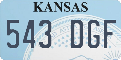 KS license plate 543DGF