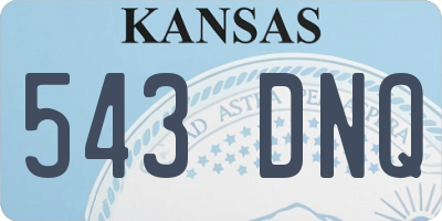 KS license plate 543DNQ