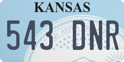 KS license plate 543DNR
