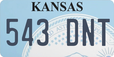 KS license plate 543DNT