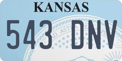 KS license plate 543DNV