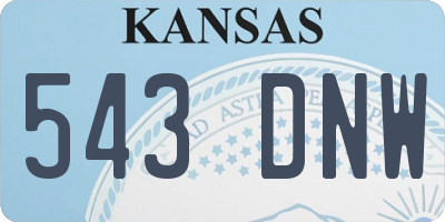 KS license plate 543DNW