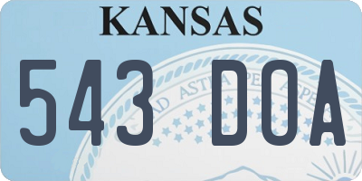 KS license plate 543DOA