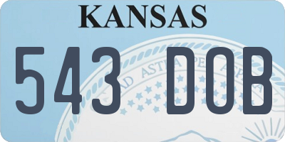 KS license plate 543DOB