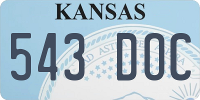 KS license plate 543DOC