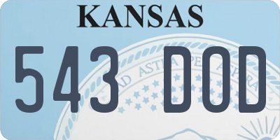 KS license plate 543DOD