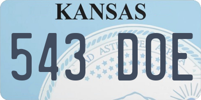 KS license plate 543DOE