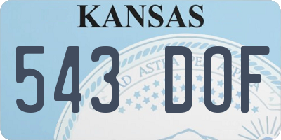 KS license plate 543DOF