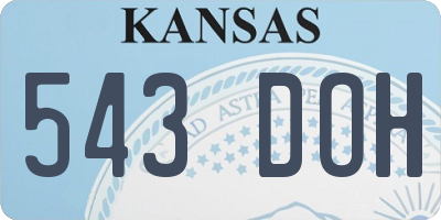 KS license plate 543DOH