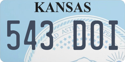 KS license plate 543DOI