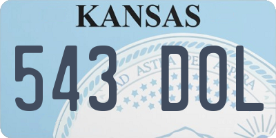 KS license plate 543DOL